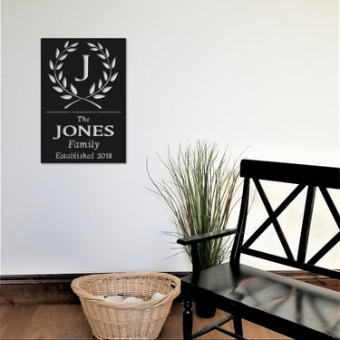 Metal Name Sign with Established Year | Family Name Sign for Wall | Large Custom Established Name Sign | Modern Wedding Gift | Metal Decor
